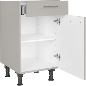 nobilia Unterschrank US45 45 cm Hellgrau Stein grau super matt 341 Touch 317