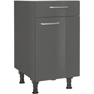 nobilia Unterschrank US45 45 cm Schiefergrau Dunkel Anthrazit Hoch glanz 453 Flash 648