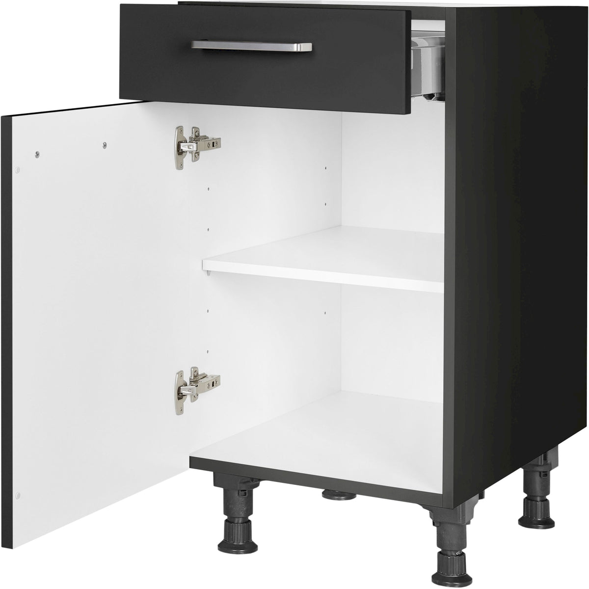 nobilia Unterschrank US45 45 cm Schwarz super matt 340 Touch 317