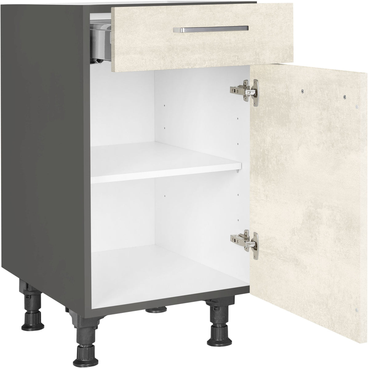 nobilia Unterschrank US45 45 cm Weiss Beton Grau Beige 891 Riva 371