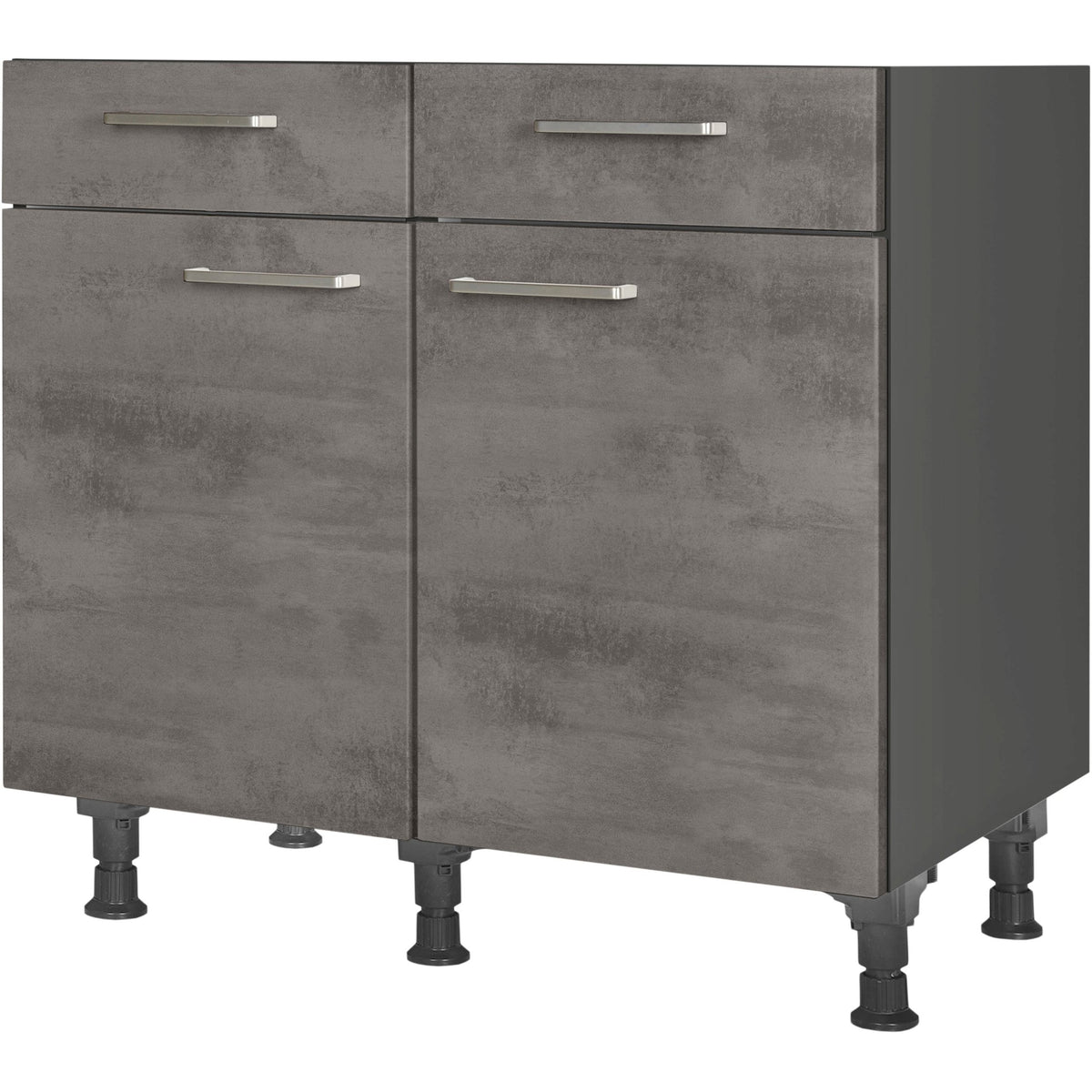 nobilia Unterschrank US90 90 cm Beton Schiefergrau Dunkel Anthrazit 889 Riva 371