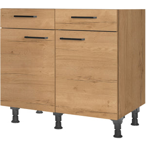 nobilia Unterschrank US90 90 cm Eiche Sierra Hell 405 Structura 382