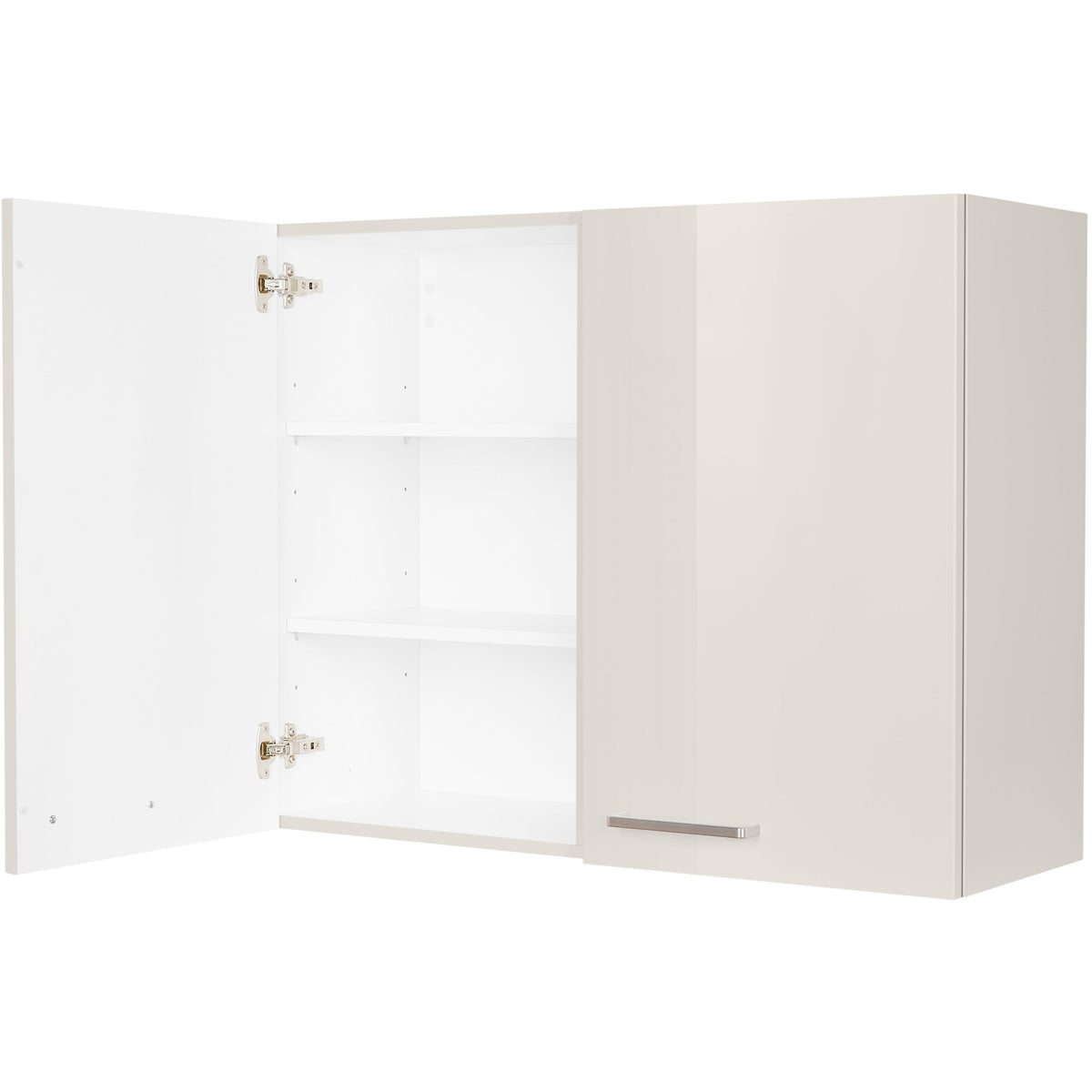 nobilia Wandschrank W90 1 90 cm Hell Grau Seiden grau Hoch Glanz 455 Flash 648