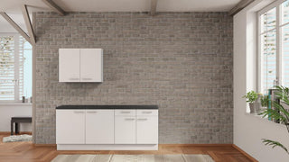 nobilia Laundry Room Hilden 210 cm Alpine White matte Concrete Slate Gray Utility Room