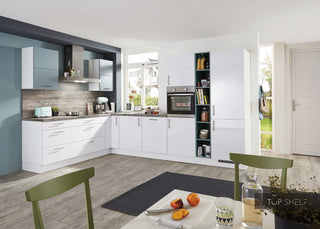 nobilia Winkelküche Focus 470 Lack Alpinweiß ultra-hochglanz 260x350cm konfigurierbar - - ohne Elektrogeräten / nein