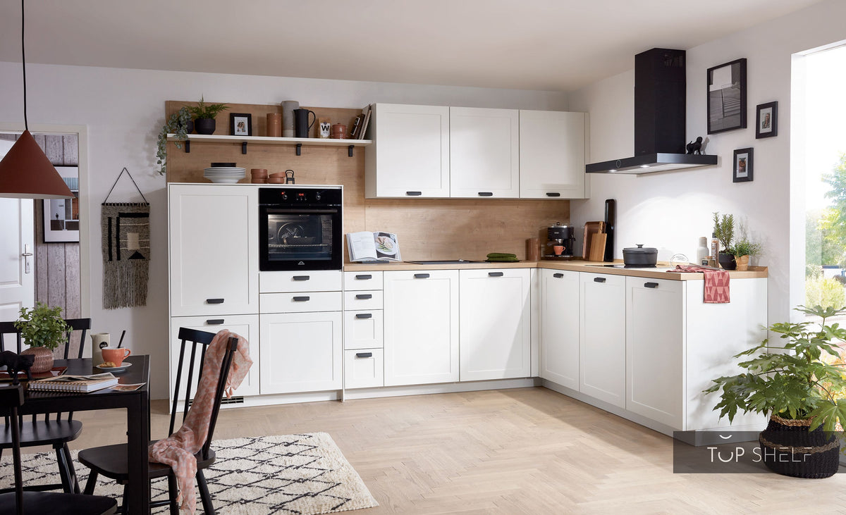 nobilia Winkelküche Eckküche Nordic 782 Lack Weiss matt 340x250 cm konfigurierbar mit E-Geräten