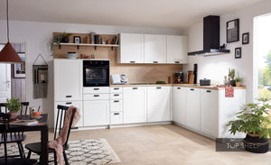 nobilia Winkelküche Eckküche Nordic 782 Lack Weiss matt 340x250 cm konfigurierbar mit E-Geräten