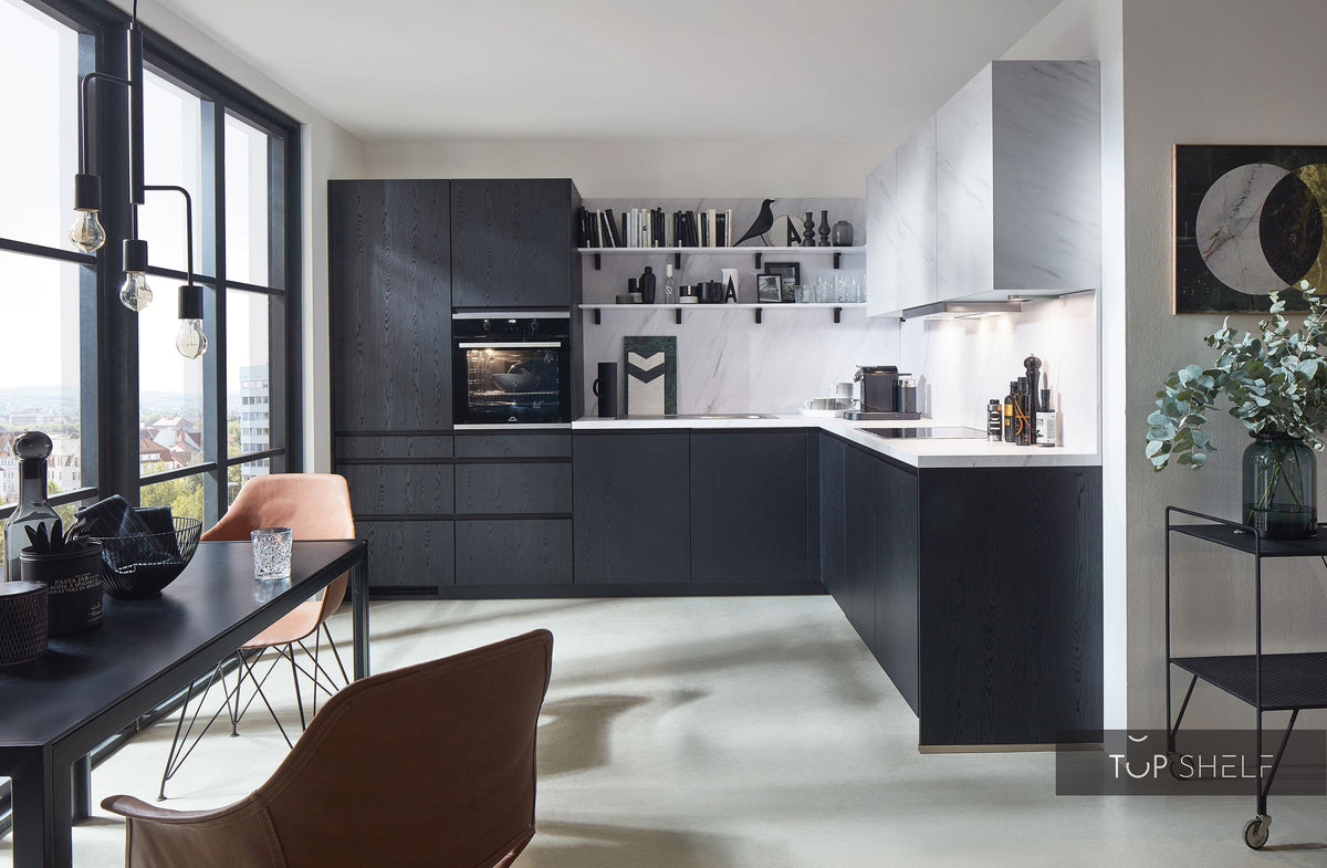 nobilia Winkelküche Eckküche Structura 403 Eiche Nero Nachbildung 250x310 cm konfigurierbar mit Elektrogeräten