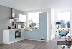 nobilia Winkelküche Eckküche Touch 337 Lacklaminat, Aqua supermatt 250x310 cm konfigurierbar mit E-Geräte ohne Highboard