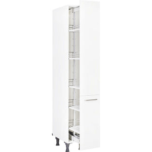 nobilia elements Apothekerschrank HDA30-1 30cm weiß 1 großer Auszug 5 Einhängekörbe Küchen-Hochschrank 332 Alpinweiss