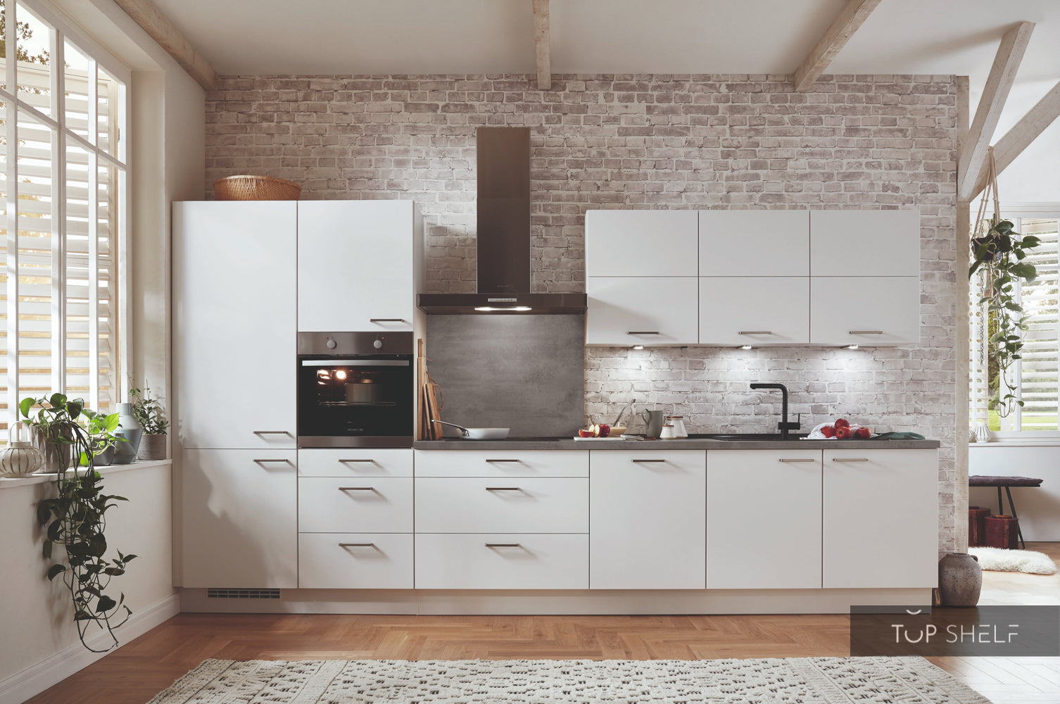 nobilia elements Küche Bremen komplett mit Elektrogeräten und Arbeitsplatte im Dekor Eiche Provence