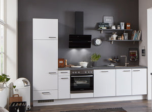 nobilia elements Küche Kiel 300 cm Weiß Touch 332  Beton Schiefergrau