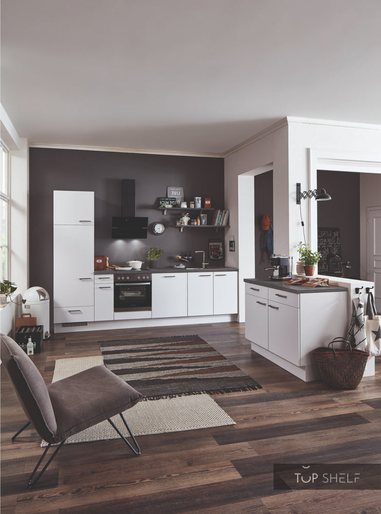 nobilia Küche Kiel 420 cm Dekor Touch 332  Beton Schiefergrau