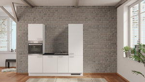 nobilia küche Langenhagen 225 cm Weiß matt abverkauf Beton Schiefergrau komplette Einbauküche nobilia - topshousehelf.com
