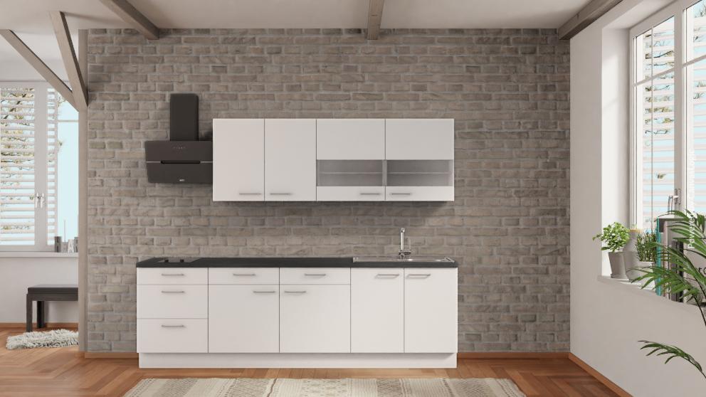 nobilia küche Bad Kreuznach 270 cm weiß modern Beton Schiefergrau mit Geschirspüler nobilia - topshousehelf.com