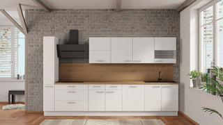 nobilia Cuisine Duisburg 360 cm blanc alpin mat lignes de cuisine chêne Sierra --