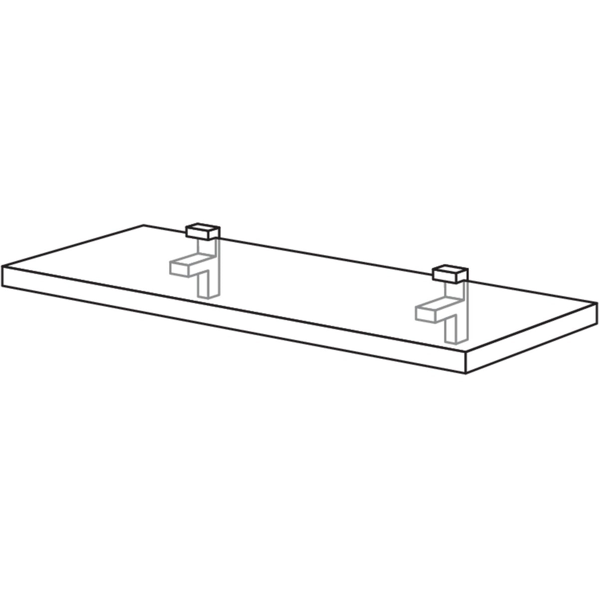 Nobilia Wandbord mit Bodenhaltern- 25 mm stark VB25-100 25910
