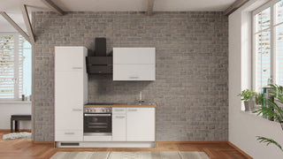 nobilia compact kitchen Uelzen 210 cm alpine white matte oak Provence complete kitchen