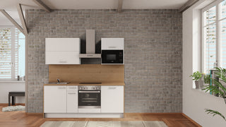 nobilia Cuisine Ludwigsburg 210 cm Blanc mat avec prix Chêne Provence acheter en ligne