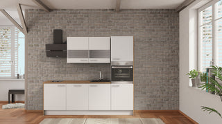 nobilia single kitchen Trier 240 cm alpine white matte oak Provence complete kitchen