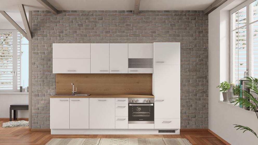 nobilia küche Karlsruhe 300 cm abverkauf Eiche Provence mit Kühlschrank & Geschirspüler